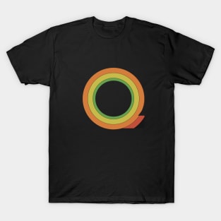 Retro Rainbow 'Q' Sticker T-Shirt